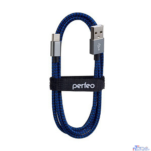 PERFEO Кабель USB2.0 A вилка - USB Type-C вилка, черно-синий, длина 1 м. (U4903)