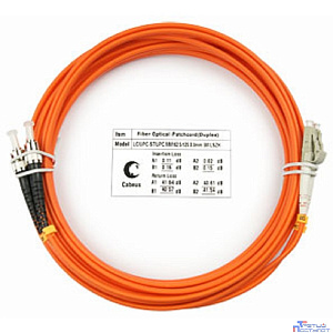 Cabeus FOP-62-LC-ST-5m Шнур оптический duplex LC-ST 62,5/125 mm 5м LSZH