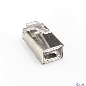 Exegate EX293764RUS Коннектор ExeGate PL45-C5-8P8C-SH-100 RJ-45 Кат.5e (8P8C) под одножильный кабель, экранированный, золотое напыление (100 шт)