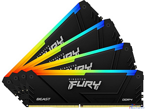 Kingston 128GB 3600MHz DDR4 CL18 DIMM (Kit of 4) FURY Beast RGB KF436C18BB2AK4/128