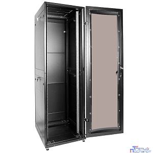 ЦМО Шкаф телекоммуникационный напольный ПРОФ универсальный 42U (600x800) дверь стекло, чёрный, в сборе (ШТК-МП-42.6.8-1ААА-9005)