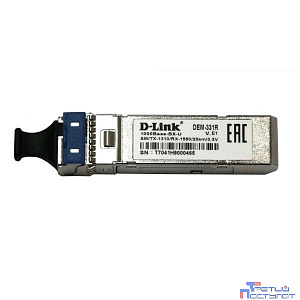 D-Link 331R/40KM/B1A WDM SFP-трансивер с 1 портом 1000Base-BX-U (Tx:1310 нм, Rx:1550 нм) для одномодового оптического кабеля (до 40 км, разъем Simplex LC)