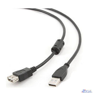 Bion Кабель удлинительный USB 2.0 AM/AF, позолоченные контакты, ферритовые кольца, 1.8 м, черный [BXP-CCF-USB2-AMAF-018]