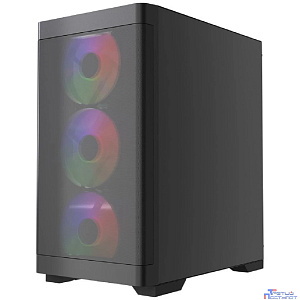 Powercase Корпус Mistral Micro A13B, Tempered Glass, 4x120mm FRGB fan, чёрный, mATX  (CMMA13B-L4)