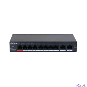 DAHUA DH-CS4010-8ET-110 8-портовый PoE коммутатор с функцией облачного управления, 8xRJ45 100Mb, 2xRJ45 1Gb uplink, суммарно 110Вт