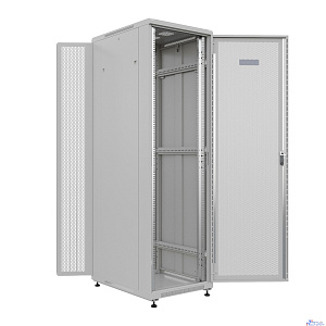 NTSS Шкаф напольный универсальный серверный NTSS R 47U 800х800мм, 4 профиля 19, двери перфорированная и перфорированная двухстворчатая, боковые стенки съемные, регулируемые опоры, разобранный, серый R