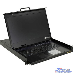 ProCase E1916HD Консоль однорельсовая , КВМ 16 порт, LCD 19'', single rail console KVM 16 port, LCD D-Sub, USB, разрешение 1920*1080, 16 кабелей