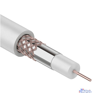 Rexant [01-2641] Кабель коаксиальный RG-59U+Cu (75 Ом), Cu/Al/Cu, 64%, бухта 100 м, белый
