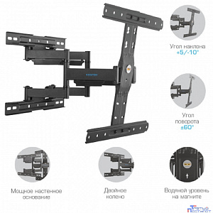 Kromax Ultra Slim-101 black 21"-70" макс.45 кг настенный фиксированный