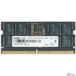 Память оперативная/ Foxline SODIMM 16GB 4800 DDR5 CL 40 FL4800D5S40-16G