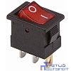 Rexant 36-2170 Выключатель клавишный 12V 15А (3с) ON-OFF красный с подсветкой Mini
