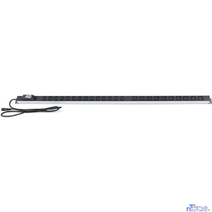 Cabeus PDU-16-14C13-10C19-B Блок розеток для 19" шкафов, вертикальный, 10 розеток IEC 320 C19, 14 розеток IEC 320 C13, 16А, автомат защиты, алюминиевый корпус, шнур с вилкой Schuko 2м