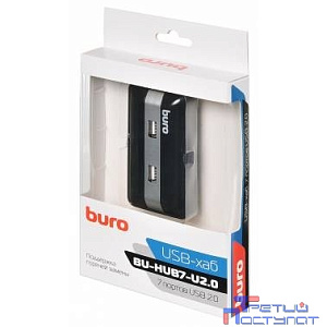 Buro BU-HUB7-U2.0 Разветвитель USB 2.0, 7порт. черный