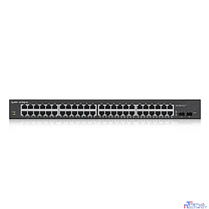 ZYXEL GS1900-48-EU0102F Smart L2 коммутатор Zyxel GS1900-48, rack 19", 48xGE, 2xSFP, кнопка сброса заводских настроек