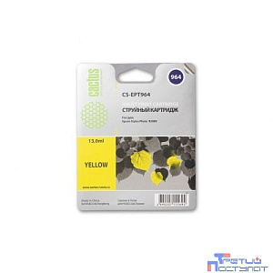 Cactus C13T09644010 (CS-EPT964) Картридж для Epson Stylus Photo R2880, 13 мл, жёлтый