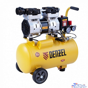 Denzel Компрессор DLS950/24 безмаслянный малошумный  950 Вт, 165 л/мин,ресивер 24 л [58026]