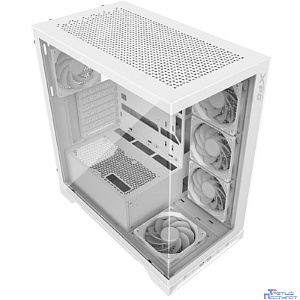 XPG INVADER X WHITE (INVADERXMT-WHCWW) Mid-Tower Gaming ATX PC Case with Panoramic View, Tempered Glass Panels, and RGB Lighting Black