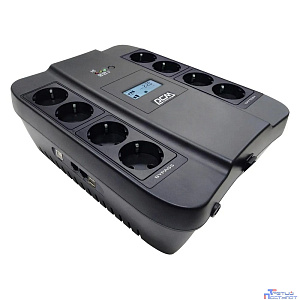 PowerCom Spider SPD-550U LCD USB ИБП {Line-Interactive, 550VA / 330W, 8xEURO: 4 с резервным питанием, 4 с фильтрацией, USB/USB-порт зарядки 2.4 А} (1456259)
