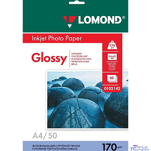 LOMOND 0102142 Фотобумага односторонняя глянцевая А4, 170г/м2, 50 листов