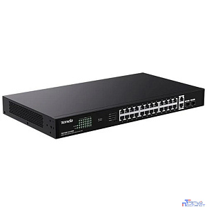 TENDA TEG1128P-24-410W Коммутатор в стойку 26GE+2SFP Ethernet Switch With 24-Port PoE (PoE бюджет 370W)