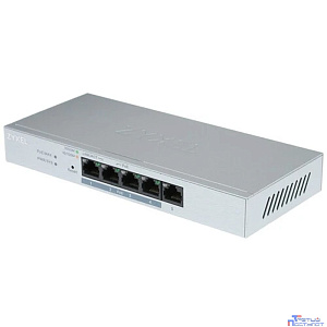 ZYXEL GS1200-5HPV2-EU0101F Smart PoE+ коммутатор GS1200-5HP v2, 5xGE (4xPoE+), настольный, бесшумный, с поддержкой VLAN, IGMP, QoS и Link Aggregation, бюджет PoE 60 Вт