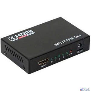 ORIENT HSP0104H, HDMI 4K Splitter 1->4, HDMI 1.4/3D, UHDTV 4K(3840x2160)/HDTV1080p/1080i/720p, HDCP1.2, внешний БП 5В/1А, метал.корпус (29986)