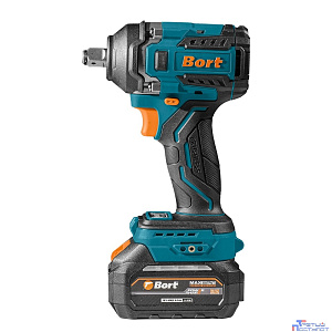 Bort ГАЙКОВЕРТ АККУМУЛЯТОРНЫЙ BORT BSR-21U (2х4АЧ+ЗУ) [93418477] { 800 Нм, 0-2700 об/мин, акб Li-Ion, аккумуляторная система Makita 18V LXT 18 В, вес 1.4 кг }