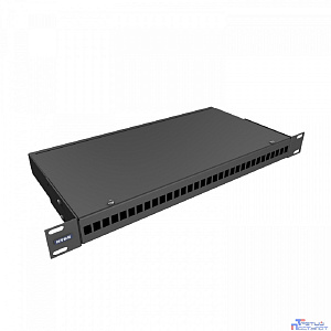 NTSS Кросс NTSS оптический 19'' укомплектованный 1U, 32 порта SC/UPC, 62.5/125 мкм (сплошная панель, сплайс-кассета, пигтейлы, КДЗС, адаптеры) черный RAL 9005 NTSS-RFOB-1U-32-SC/U-62.5-SP1.5G0AY-BL