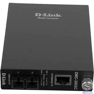 D-Link DMC-300SC/D8A Медиаконвертер с 1 портом 10/100Base-TX и 1 портом 100Base-FX с разъемом SC для многомодового оптического кабеля (до 2 км)