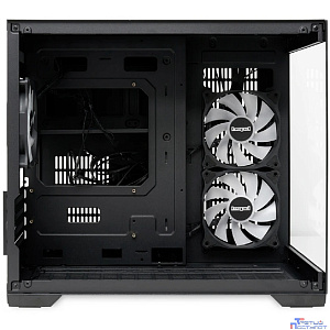 Case HSPD F330, Panoramic Mini-tower, Black, TG, 0.5 SPCC, 3x120mm ARGB (FN027) mATX, mITX 160/400/200mm 1x2.5", 2x3.5", 4xPCI 1xUSB-C 3.0, 2xUSB-A1.0 428x280x375mm