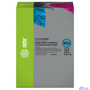 Картридж струйный Cactus CS-L0S58AE 953 черный (58мл) для HP OJ 7720 Pro/7730/7740/8210