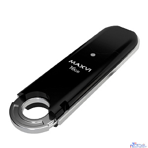 Maxvi USB Drive 16GB P2 black, монолит с колпачком, ABS пластик, USB 2.0