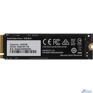 Твердотельный накопитель SSD Gigabyte 1TB M.2 2280 AORUS Gen5 14000 AG514K1TB PCI-Express 5.0x4, NVMe 2.0, 3D TLC NAND, Phison PS5026-E26, TBW 700