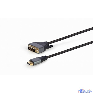 Кабель HDMI-DVI Cablexpert CC-HDMI-DVI-4K-6, 19M/19M, single link, 4K, медь, нейлоновая оплетка, метал.разъемы, 1.8м, черный, коробка