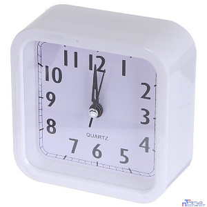 Perfeo Quartz часы-будильник "PF-TC-019", квадратные 10*10 см, белые