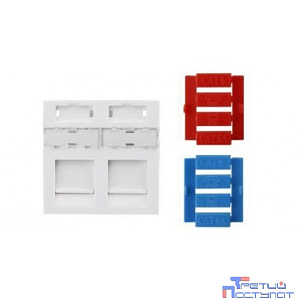 Hyperline SIP3-2K-M45-45 Вставка 45x45 (аналог Mosaic) для 2х модулей Keystone Jack, со шторками