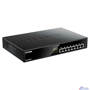 D-Link DGS-1008MP/B1A Неуправляемый коммутатор с 8 портами 10/100/1000Base-T с поддержкой PoE 802.3af/at (PoE-бюджет 125 Вт)