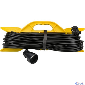 Удлинитель силовой Stayer 55018-50_z01, розеток 1шт, 2x0.75 кв.мм, 10A, 50м, ПВС, рамка пластиковая, черный