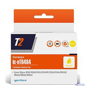 T2 C13T048440  Картридж (IC-ET0484) для Epson Stylus Photo R200/R300/RX500/RX600, желтый, с чипом