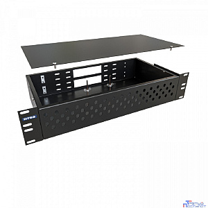 NTSS Кросс NTSS оптический 19'' укомплектованный 2U, 64 порта ST/UPC, 62.5/125 мкм (сплошная панель, сплайс-кассета 2шт, пигтейлы, КДЗС, адаптеры) черный RAL 9005 NTSS-RFOB-2U-64-ST/U-62.5-SP1.5G0AY-B