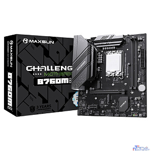 MAXSUN MS-Challenger B760M D5 (Socket 1700, mATX, 2*DDR5(96Gb), VGA/HDMI, 3*SATA3, 2*M.2, 1xPCI-E x16 /1xPCI-E x1, 2*USB 2.0,  4*USB 3.2 Gen1 , LAN 1*1G,  RTL)