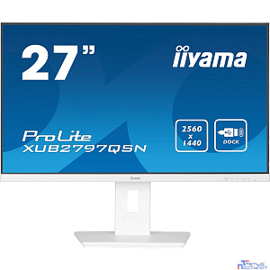 LCD IIYAMA 27" XUB2797QSN-W2 белый {IPS 2560x1440 100Hz 1ms 300cd HDMI DisplayPort(in+out) USB3.2 USB-C3.2(65W) USB-C3.2(15W) RJ-45 2x2W HAS Pivot}