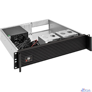 Exegate EX298509RUS Серверный корпус ExeGate Pro 2U400-04AL <RM 19", высота 2U, глубина 400, передняя панель - алюминий, БП 1000PPH-SE, 2*USB>