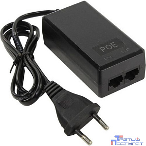 ORIENT SAP-C48POE 1A, PoE инжектор питания 48 Вт, AC 100-240V/ DC 48V, 1.0A, вход: RJ45 LAN 10/100, выход: RJ45 PoE тип B (4/5+,7/8-), совместим с оборудованием PoE IEEE 802.3af, (30672)