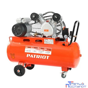 PATRIOT Expert Компрессор поршневой ременной [525306312] { PTR 80-450A, 450 л/мин, 10 бар, 2200 Вт, 80 л, быстросъемный 1/4" + "елочка" }