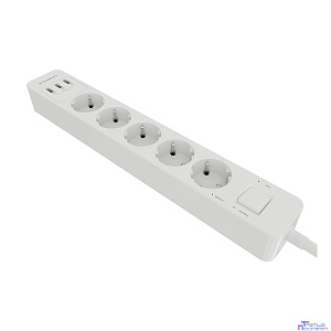 Harper Сетевой фильтр с USB зарядкой UCH-530 White (5 роз.,1,5м.,3 x USB 2.4A (max 3.4A), 4000W) {H00002264}