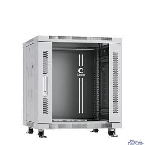 Cabeus SH-05C-12U60/60 Шкаф монтажный телекоммуникационный 19" напольный для распределительного и серверного оборудования 12U 600x600x730mm (ШхГхВ) передняя стеклянная и задняя сплошная металлическая