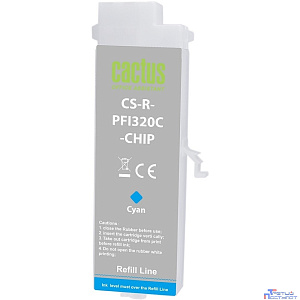 Картридж струйный Cactus CS-R-PFI320C-CHIP PFI-320C голубой (260мл) для Canon imagePrograff TM-200/200MFP/205/300/300MFP/305/250/255/350/355 с чипом