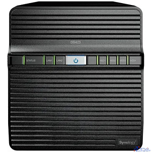 Synology DS423 Сетевое хранилище NAS, слоты 4x2.5"/3.5" SATA3, 2x1 Гбит/с, 2xUSB 3.X, Realtek RTD1619B/4x1.7 ГГц, DDR4 2Gb, 90W