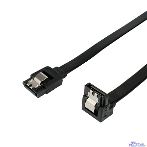 Cablexpert Кабель интерфейсный SATA Sata3 7pin / 7pin, угловой, защелка, 50см, черный, пакет (CC-SATAM-DATA90-BL-50CM)